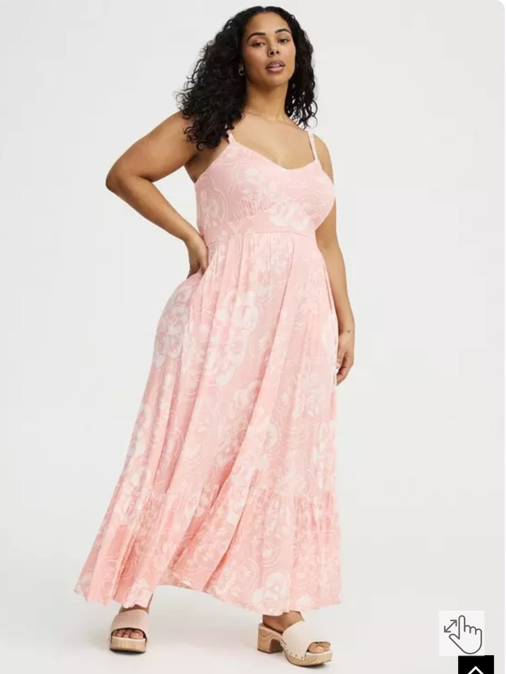 Torrid Super Soft Medallion Pink Coral Tier Skirt Dress Large 00